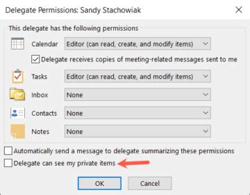 Outlook Calendar Privacy Settings