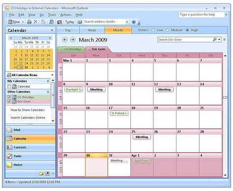 Outlook Calendar Templates