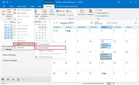 Outlook Shared Calendars