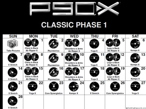 Customizing P90X Workout Calendar