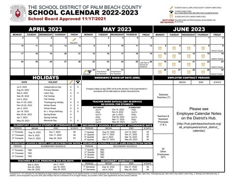 Palm Beach County School Calendar Image 9