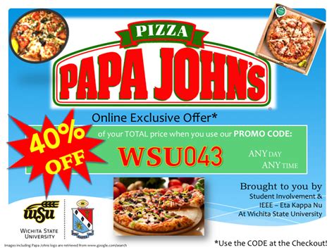 Papa John's Pi Day Deal Menu