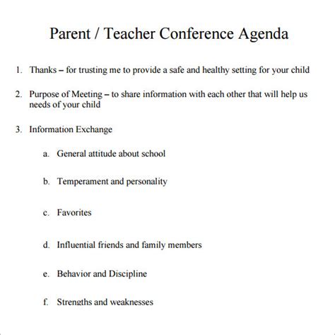 Parent-Teacher Conference Calendar