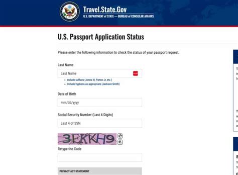 Passport Application Status Check