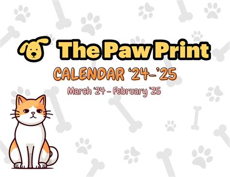 Paw Print Calendars for Cat Lovers