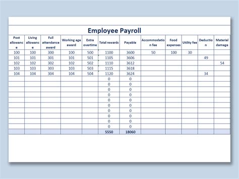 Payroll Templates for Excel