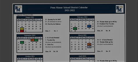 Penn Manor Calendar Tips 1