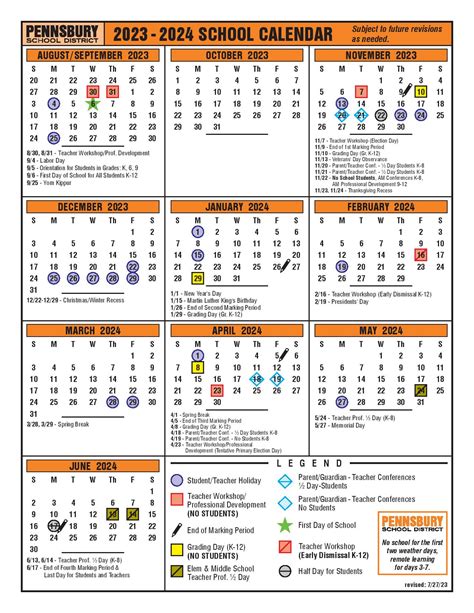 Pennsbury District Calendar Benefits