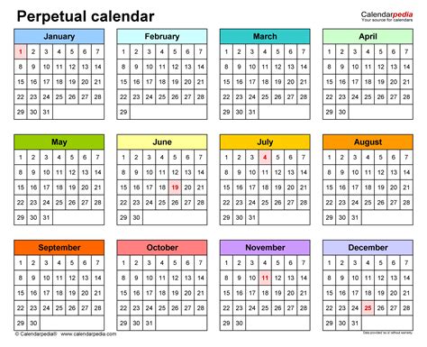 Adjusting Perpetual Calendar