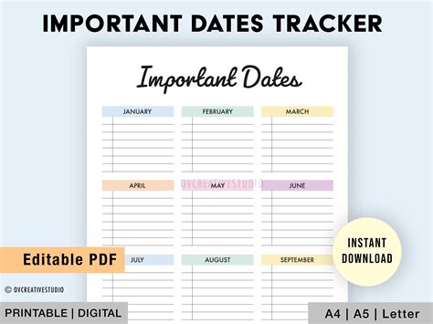 Personal Key Dates