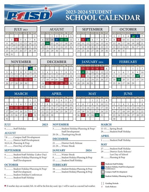 Pflugerville ISD Calendar