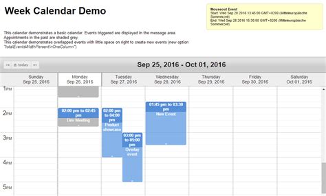 PG-Calendar jQuery Layout