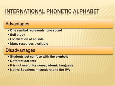 Phonetic Alphabet Disadvantages