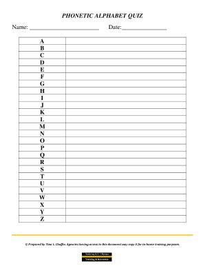 Phonetic Alphabet Quiz