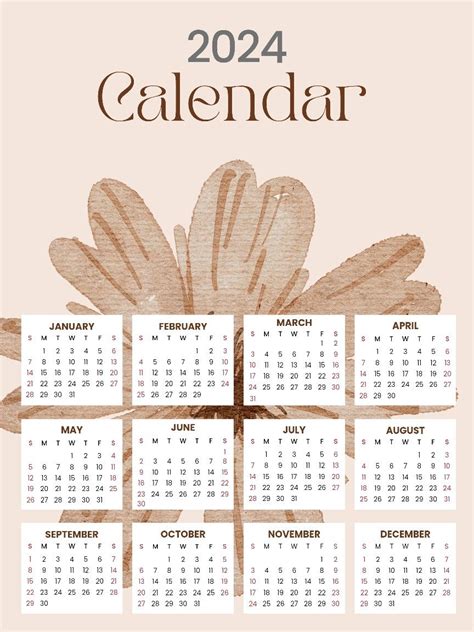 Photography aesthetic calendar