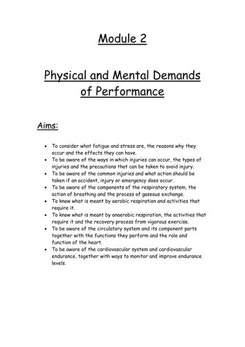 Physical and Mental Demands