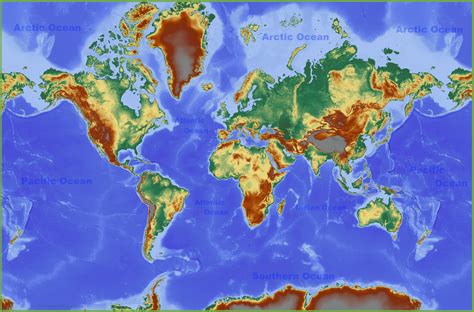 Physical World Maps