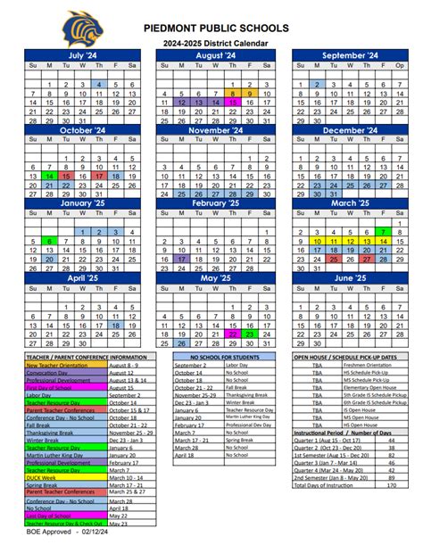 Piedmont High School Calendar Image 7