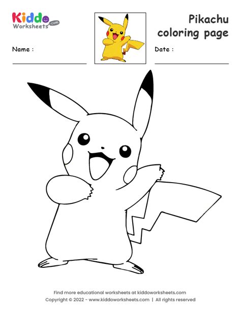 Pikachu printable worksheets