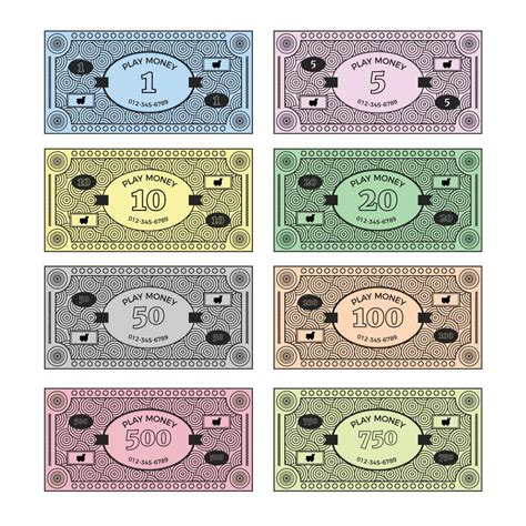 Play money designs