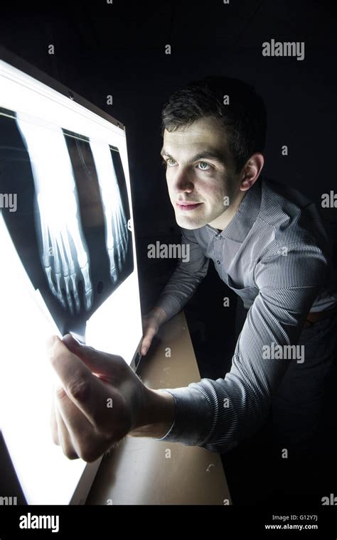 Podiatrist performing an x-ray