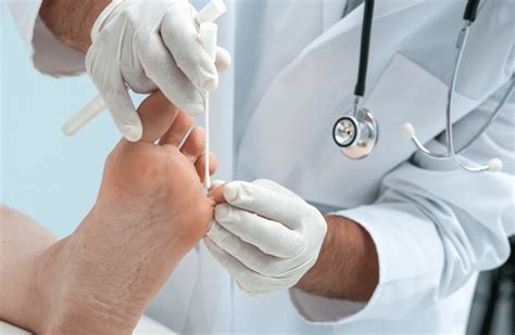 Podiatrist working in a hospital