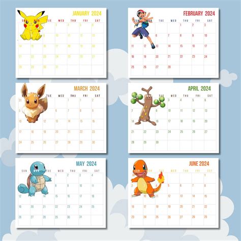 Pokémon art calendars