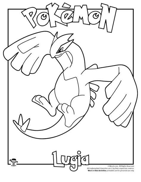 Lugia Pokemon Coloring Printables