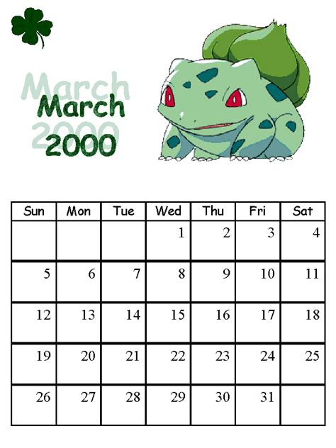 Pokémon custom calendars