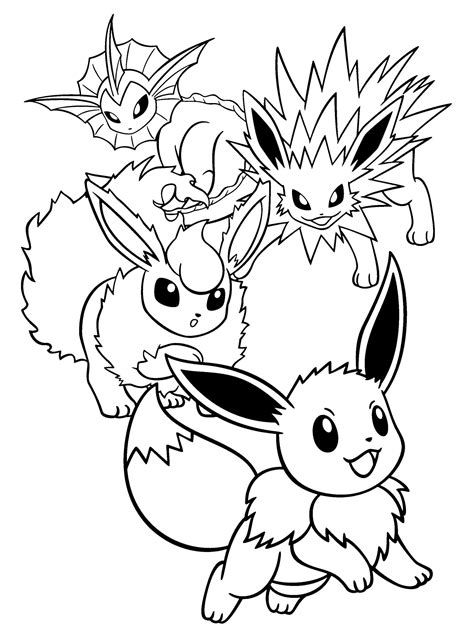 Pokemon evolution coloring page