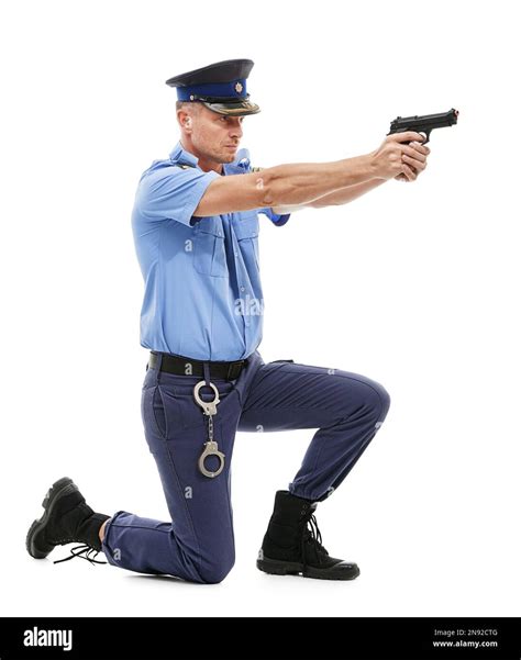 Police officer with pistol