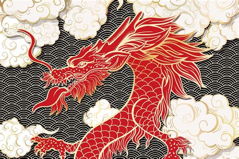 A collection of popular dragon print designs, including Chinese and European styles