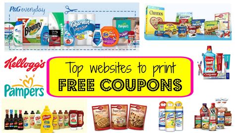 Popular websites for printable coupons