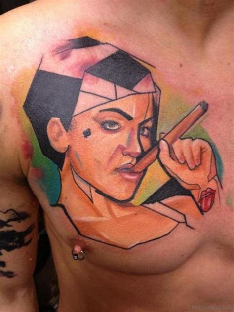 Portrait chest tattoos for men and women