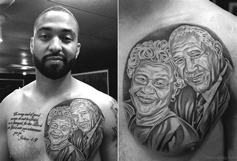 Portrait chest tattoos for men and women