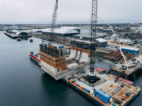 Submarine undergoing maintenance at Portsmouth Naval Shipyard