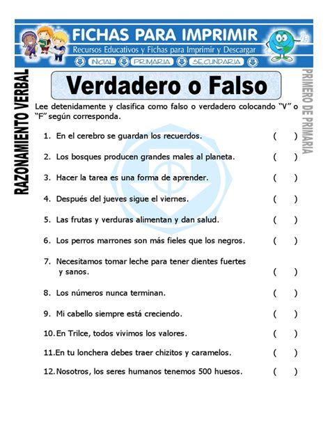 Preguntas de Verdadero o Falso