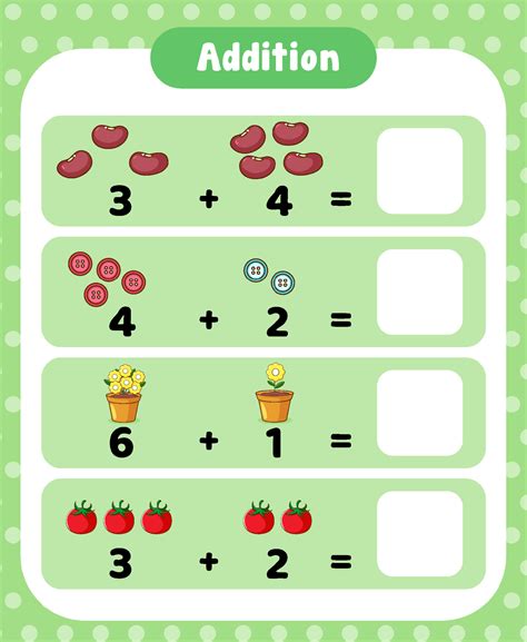 Addition preschool math printables