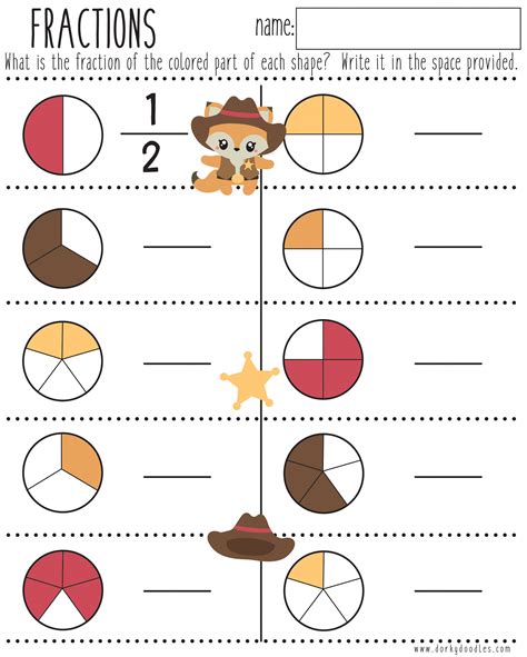 Fractions preschool math printables