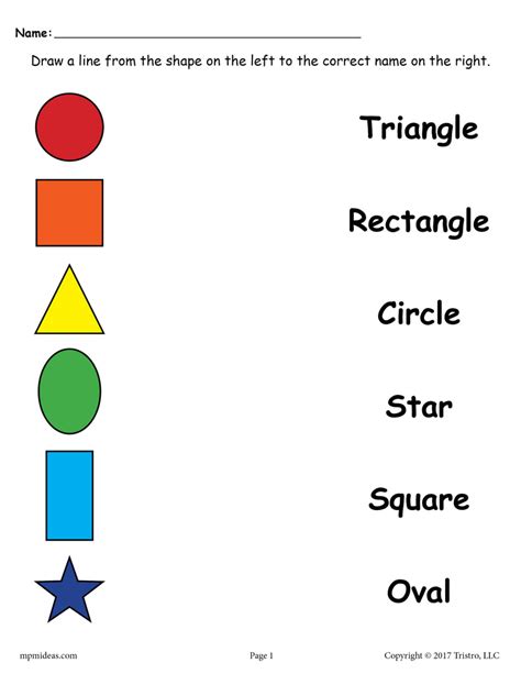 Shapes preschool math printables