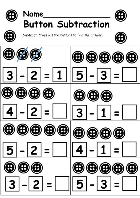 Subtraction preschool math printables