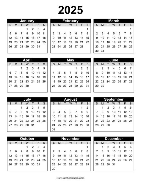 Print 2025 calendars