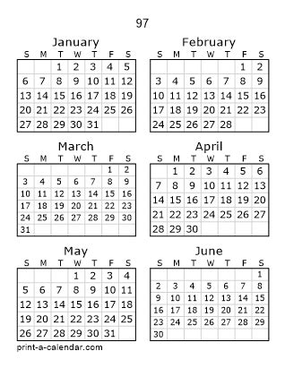 Printable 97 Calendars