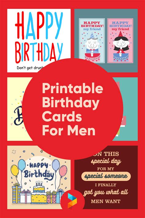 Printable Birthday Cards for Men