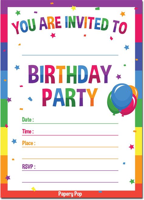 Printable birthday invitations