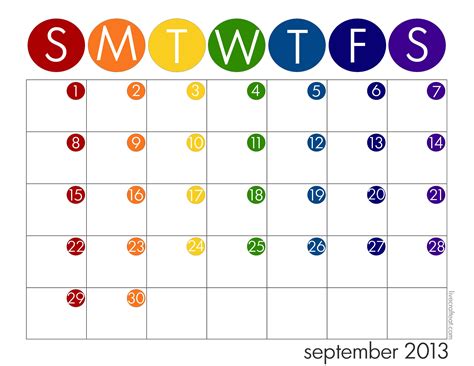 Description of Printable Calendars for Students