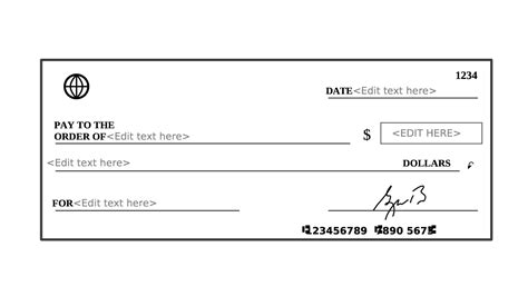 Printable check template examples