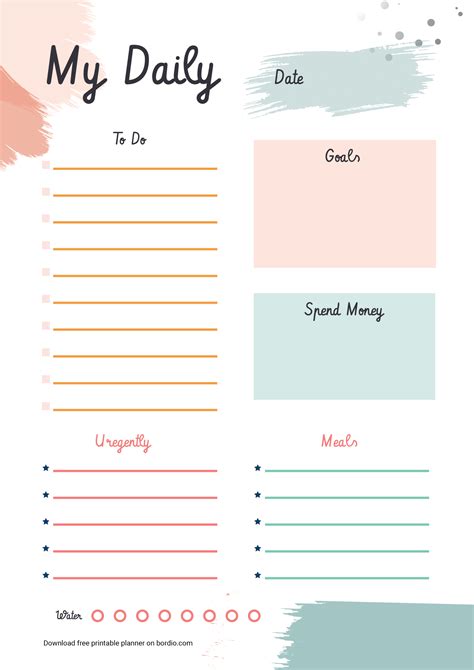 Printable Daily Planner Template