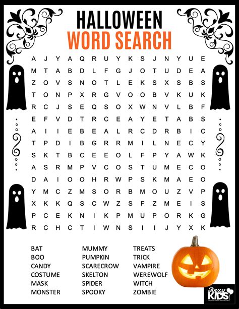 Printable Halloween word search