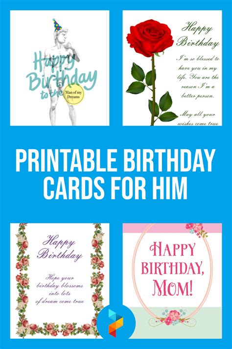 Printable Happy Birthday Cards for Him